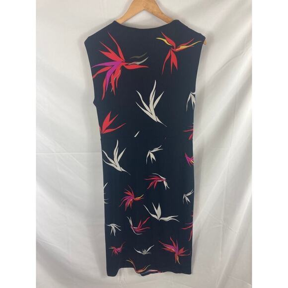 T Tahari Sleeveless Floral Wrap Front Dress 14 - Picture 4 of 4